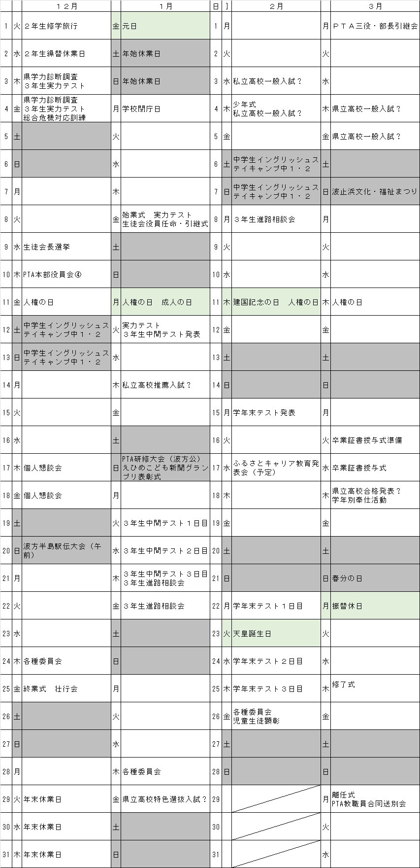 最新行事３
